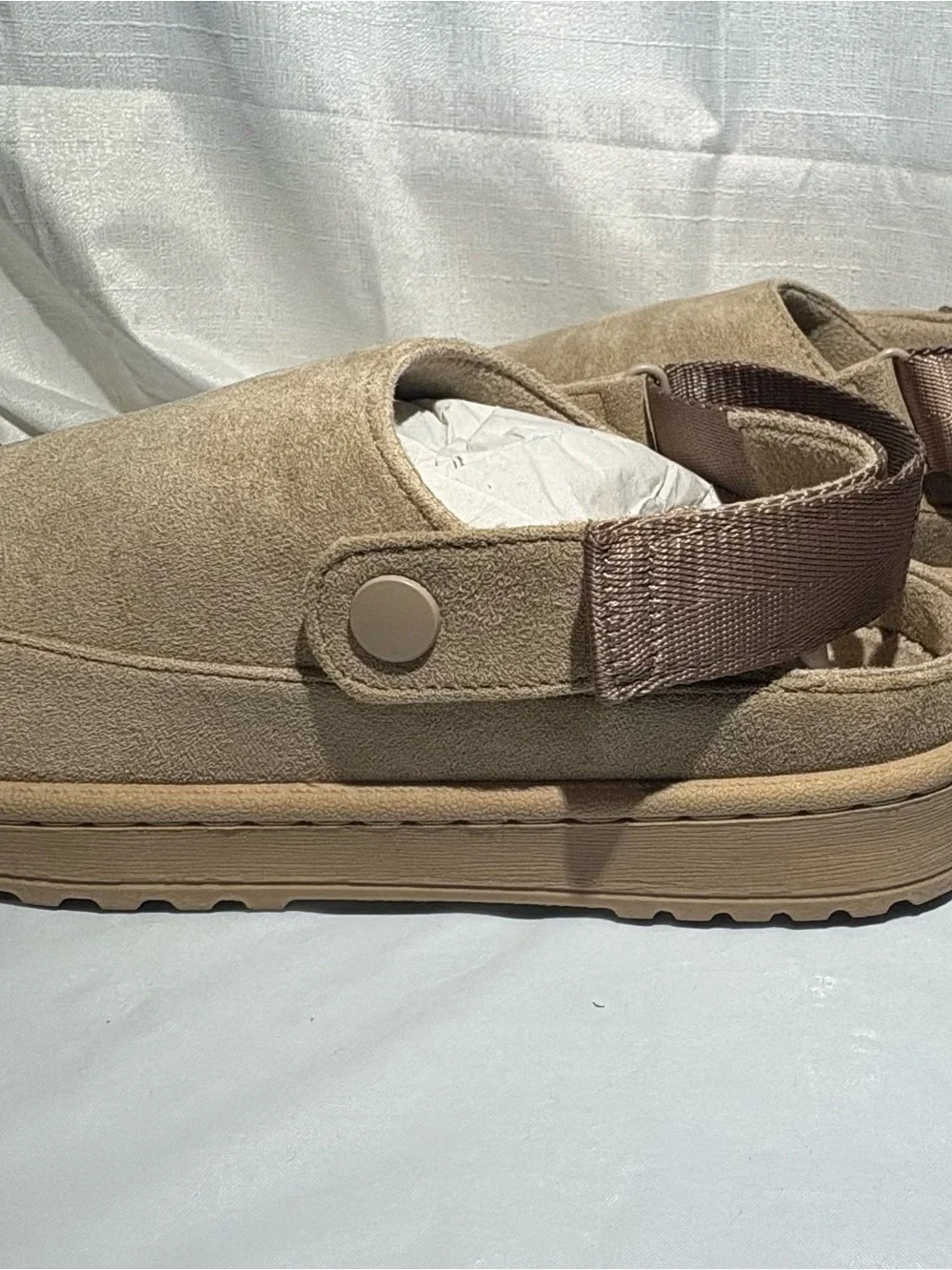 Men's Suede Backstrap Sandals in Tan
